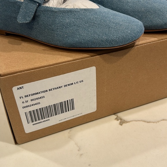 Reformation Bethany Ballet Flat in Denim - New In Box - Picture 5 of 5